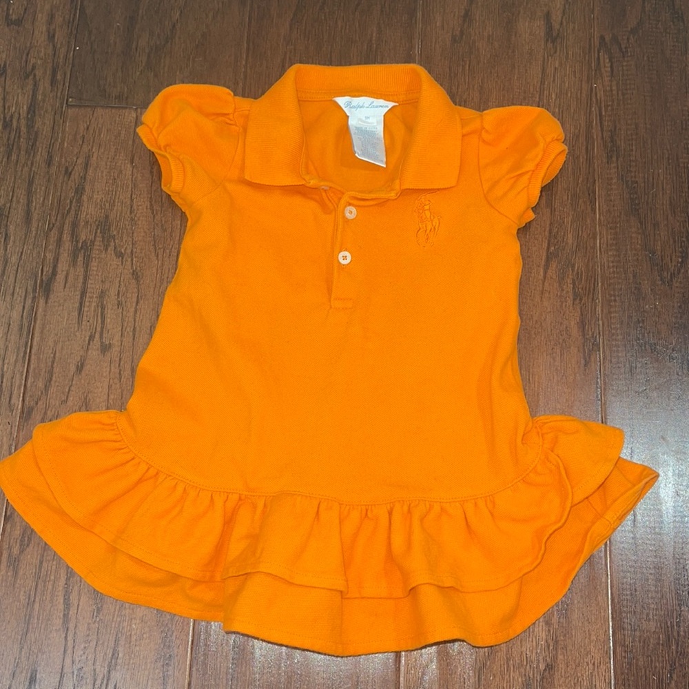 Ralph Lauren Orange Polo Baby Girl Dress